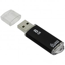 Флеш-память Smart Buy "V-Cut" 8GB, USB2.0 Flash Drive, черный (металл.корпус)